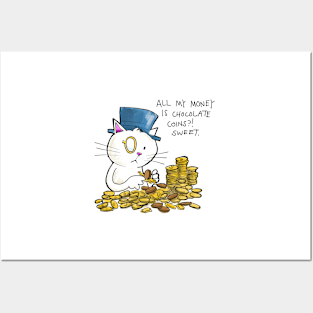 Dapper Cat - Chocolate coins Posters and Art